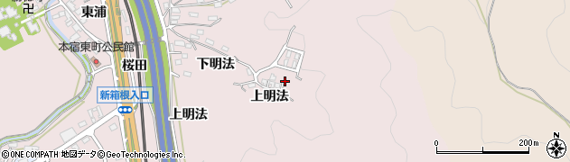 愛知県岡崎市本宿町上明法周辺の地図