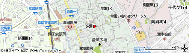 愛知県常滑市栄町周辺の地図