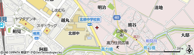 愛知県幸田町（額田郡）高力（越丸）周辺の地図