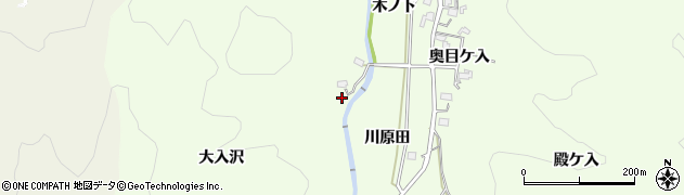 愛知県岡崎市山綱町（大入沢）周辺の地図