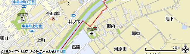 愛知県西尾市上羽角町郷内10周辺の地図