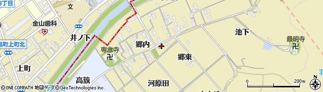 愛知県西尾市上羽角町郷内83周辺の地図