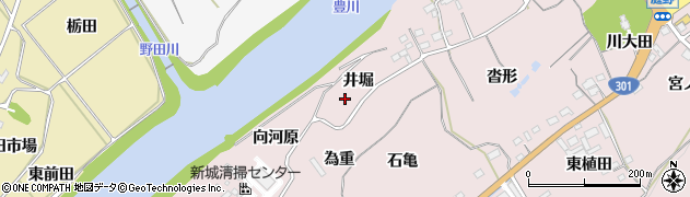 愛知県新城市庭野（井堀）周辺の地図
