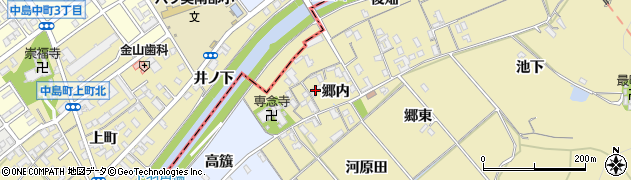 愛知県西尾市上羽角町郷内22周辺の地図