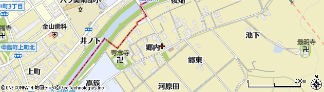愛知県西尾市上羽角町郷内48周辺の地図