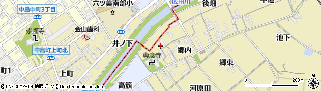 愛知県西尾市上羽角町郷内11周辺の地図
