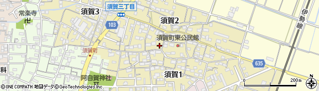 三重県鈴鹿市須賀周辺の地図