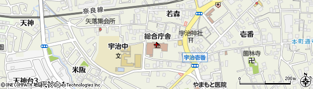 山城広域振興局宇治総合庁舎食堂周辺の地図