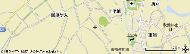 愛知県岡崎市桑谷町（平田ケ入）周辺の地図