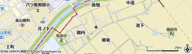愛知県西尾市上羽角町郷内41周辺の地図