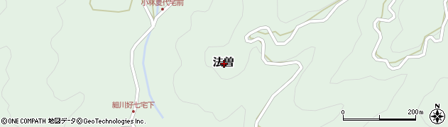 岡山県新見市法曽周辺の地図