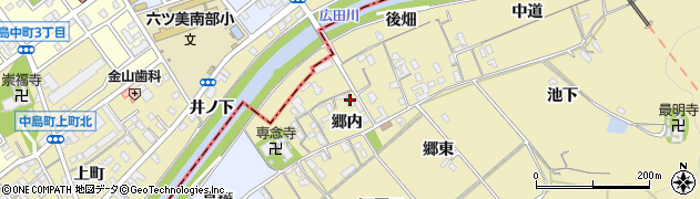 愛知県西尾市上羽角町郷内23周辺の地図