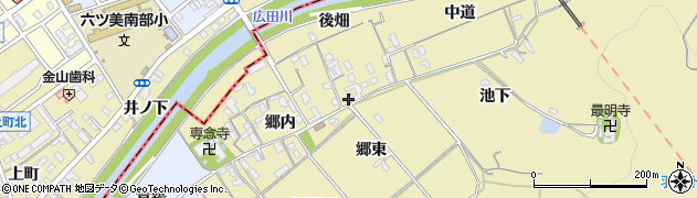 愛知県西尾市上羽角町郷内40周辺の地図
