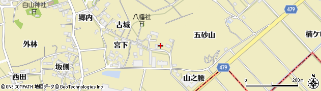 愛知県西尾市西浅井町古城34周辺の地図