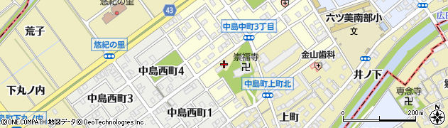 愛知県岡崎市中島町（道海）周辺の地図