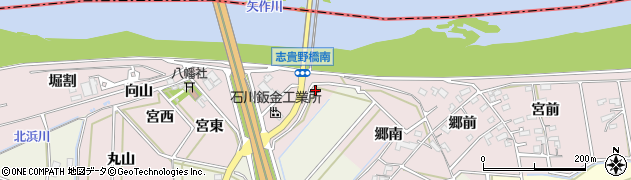 愛知県西尾市志貴野町（堤崎）周辺の地図