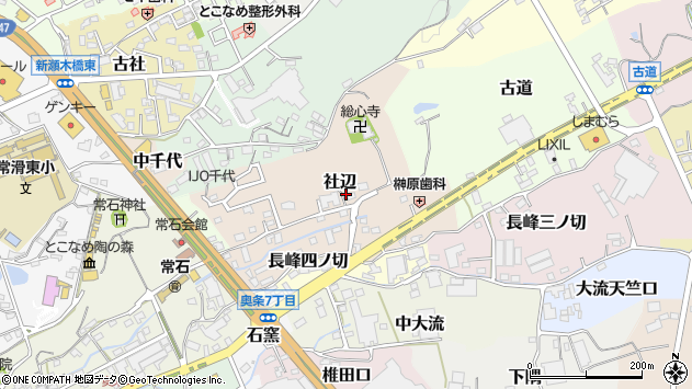 〒479-0042 愛知県常滑市社辺の地図