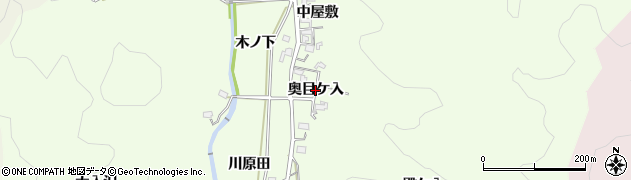愛知県岡崎市山綱町（奥目ケ入）周辺の地図