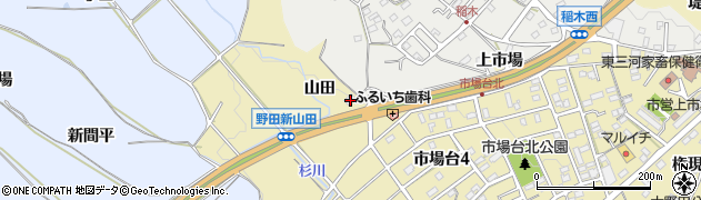 愛知県新城市野田（山田）周辺の地図