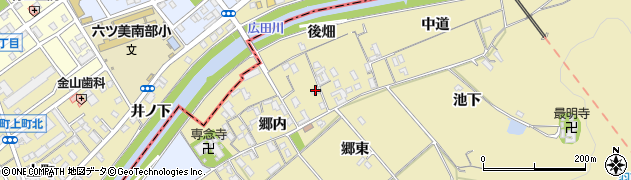 愛知県西尾市上羽角町郷内35周辺の地図