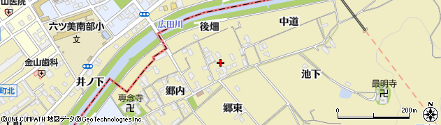 愛知県西尾市上羽角町郷内38周辺の地図