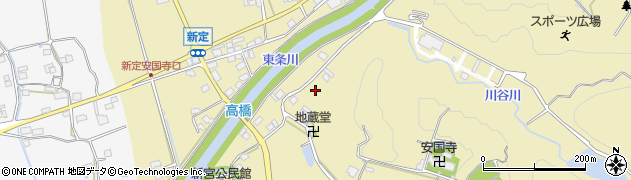 兵庫県加東市新定周辺の地図