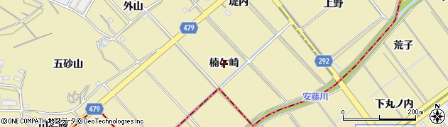 愛知県西尾市西浅井町（楠ケ崎）周辺の地図
