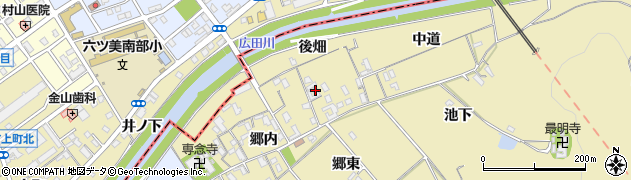 愛知県西尾市上羽角町郷内36周辺の地図
