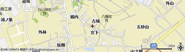 愛知県西尾市西浅井町古城23周辺の地図