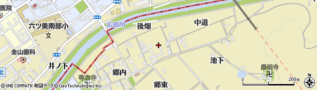 愛知県西尾市上羽角町郷内116周辺の地図