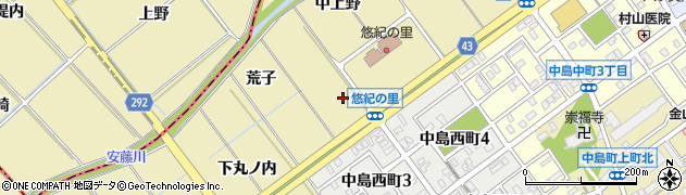 愛知県岡崎市中島町（上丸ノ内）周辺の地図
