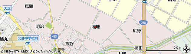 愛知県幸田町（額田郡）高力（清地）周辺の地図