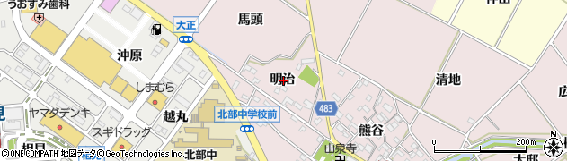 愛知県額田郡幸田町高力明治周辺の地図
