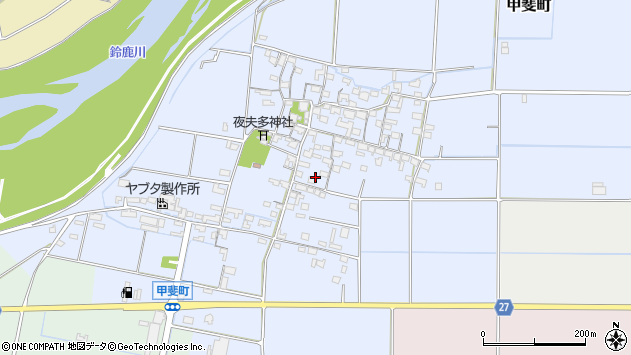 〒513-0021 三重県鈴鹿市甲斐町の地図