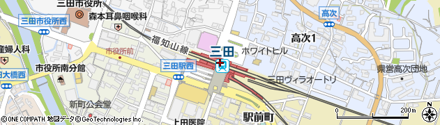 三田駅周辺の地図