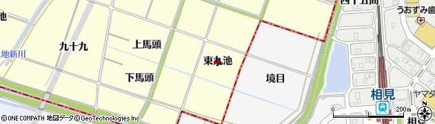 愛知県岡崎市福岡町（東丸池）周辺の地図