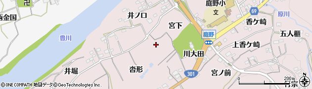 愛知県新城市庭野（沓形）周辺の地図