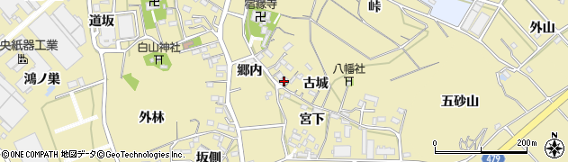 愛知県西尾市西浅井町古城14周辺の地図