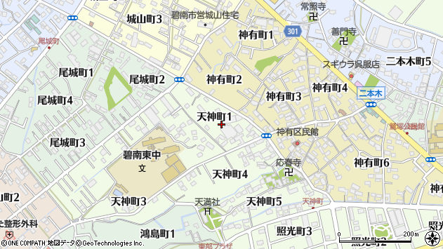 〒447-0033 愛知県碧南市天神町の地図