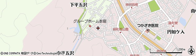 愛知県岡崎市本宿町下平五沢周辺の地図