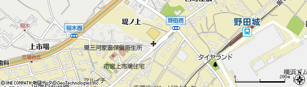 愛知県新城市野田堤上周辺の地図
