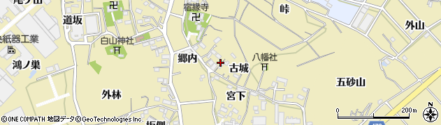 愛知県西尾市西浅井町古城15周辺の地図