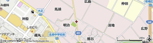 愛知県幸田町（額田郡）高力（竹下）周辺の地図