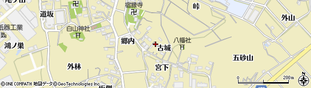 愛知県西尾市西浅井町古城17周辺の地図