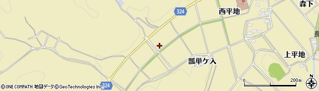 愛知県岡崎市桑谷町（広表）周辺の地図