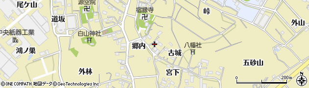 愛知県西尾市西浅井町古城11周辺の地図