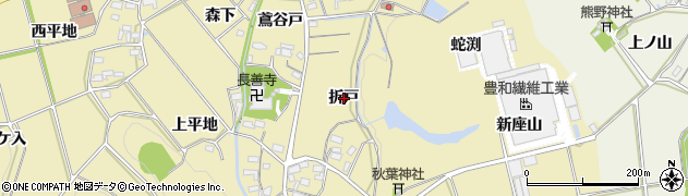 愛知県岡崎市桑谷町（折戸）周辺の地図