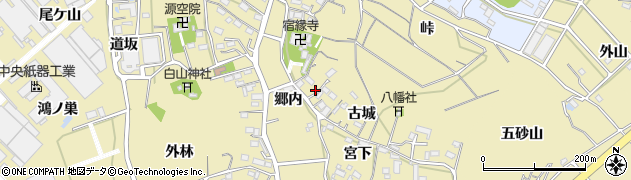 愛知県西尾市西浅井町古城10周辺の地図
