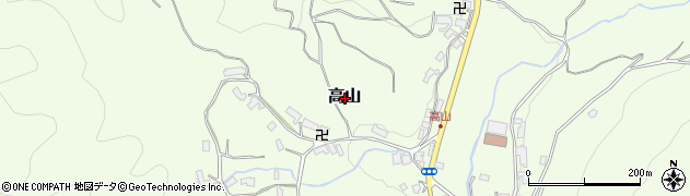 大阪府豊能郡豊能町高山周辺の地図
