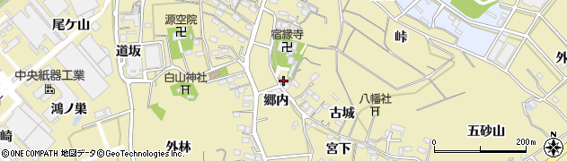 愛知県西尾市西浅井町古城5周辺の地図